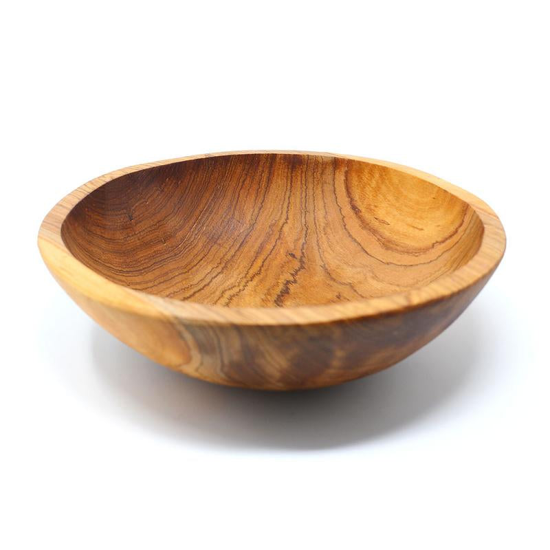 9-Inch Handcarved Olive Wood Bowl - Jedando Handicrafts