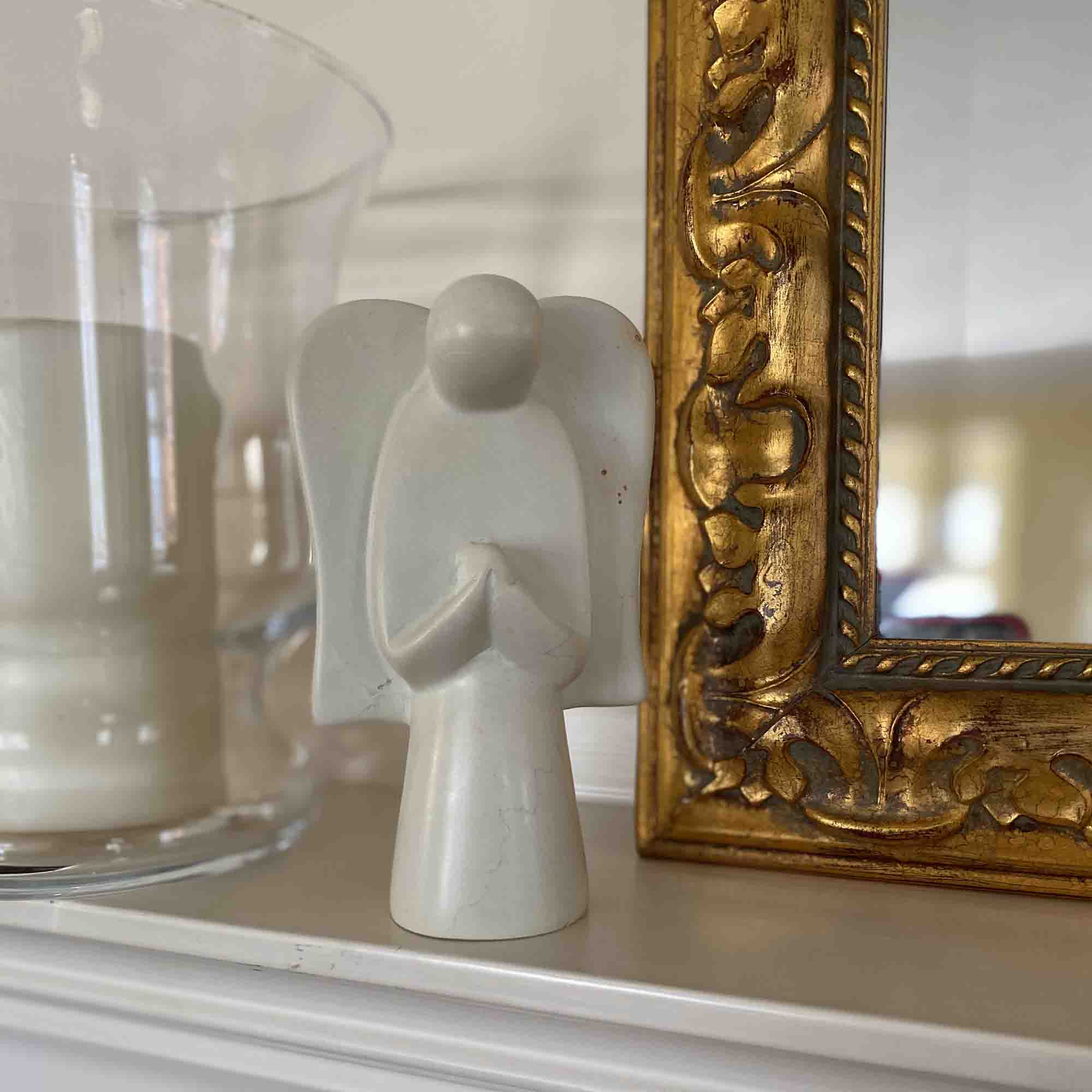 Soapstone Angel Sculpture, Natural Stone