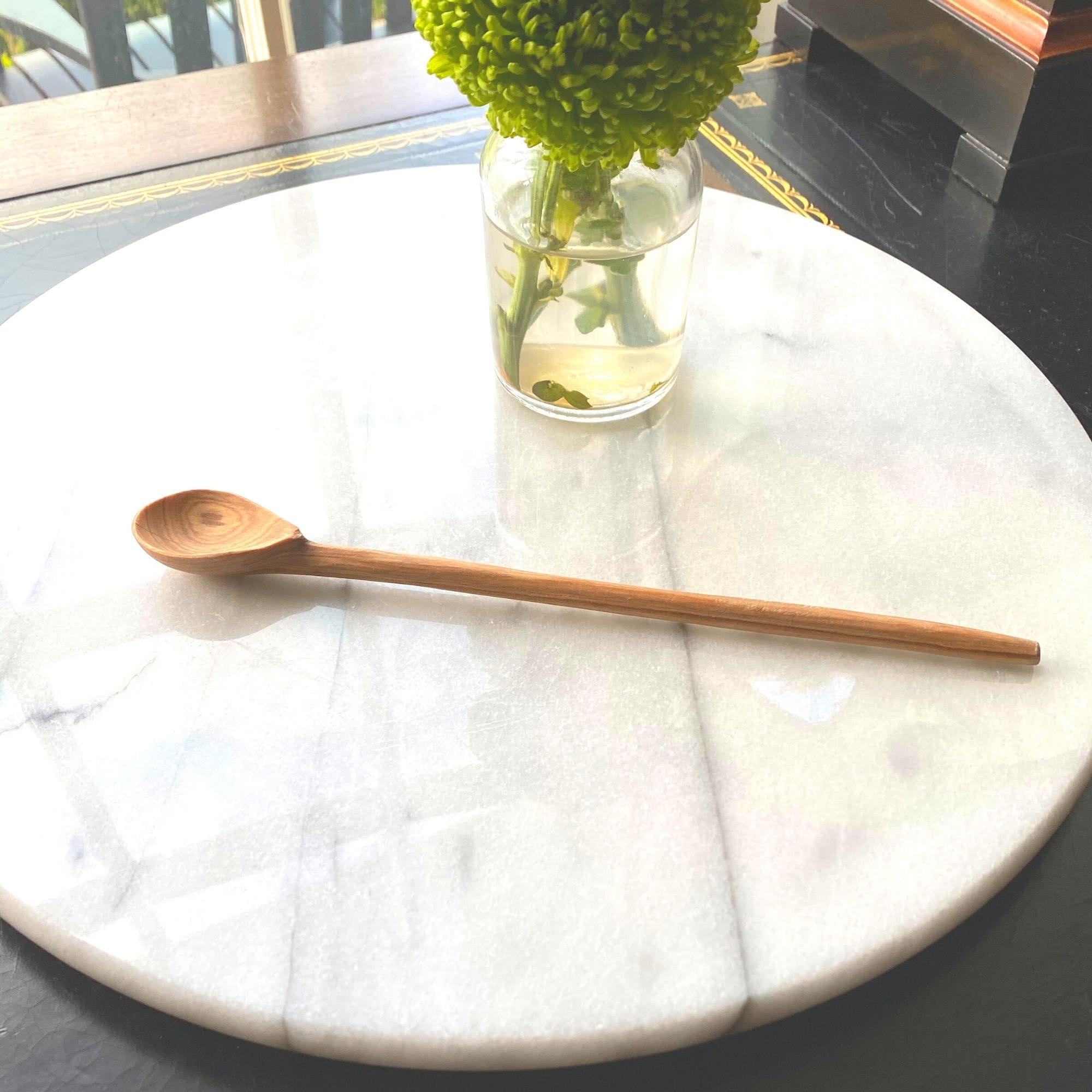 Olive Wood Long Appetizer Spoon, Set of 3