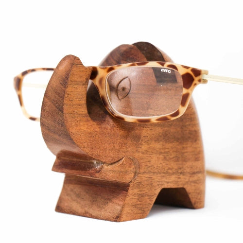 Elephant Eyeglass Acacia Wood Stand