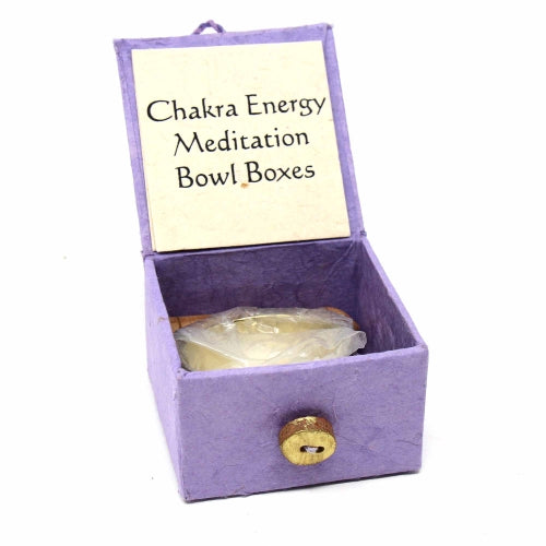 Mini Meditation Bowl Box: 2" Crown Chakra - DZI (Meditation)