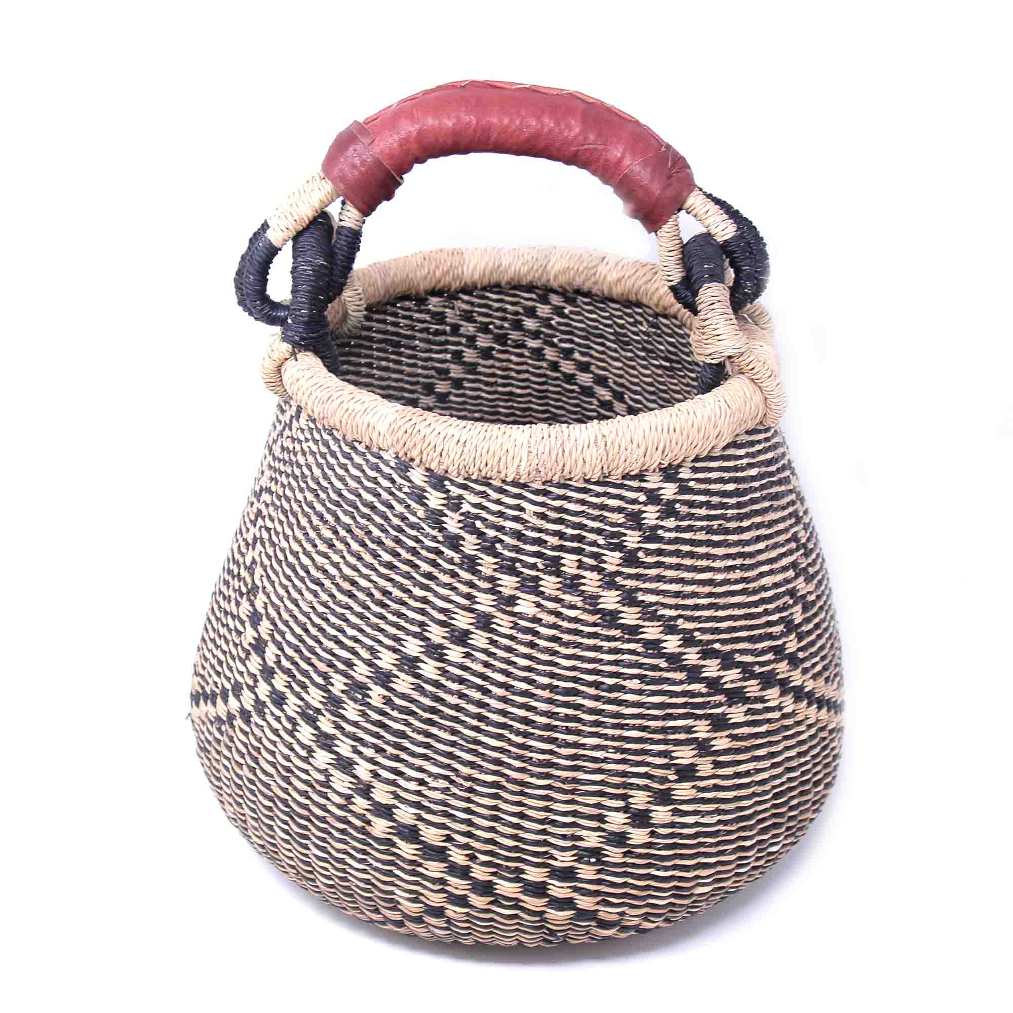 Small Bolga Pot Basket - Navy Neutral