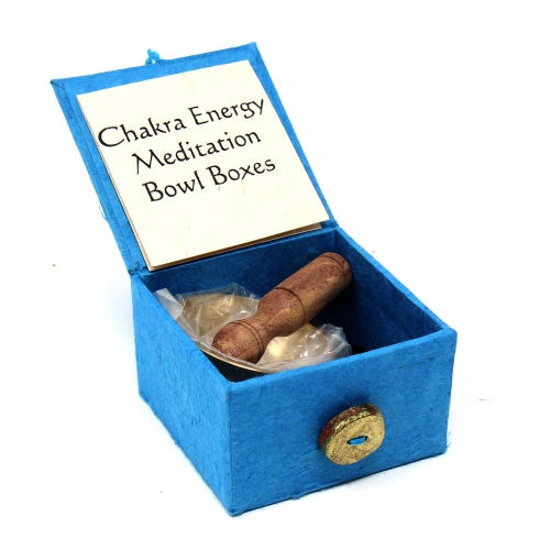 Mini Meditation Bowl Box: 2" Throat Chakra - DZI (Meditation)